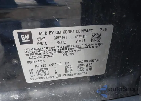 2018 Buick Encore Preferred z USA, uszkodzony, nr VIN KL4CJASB7JB524440